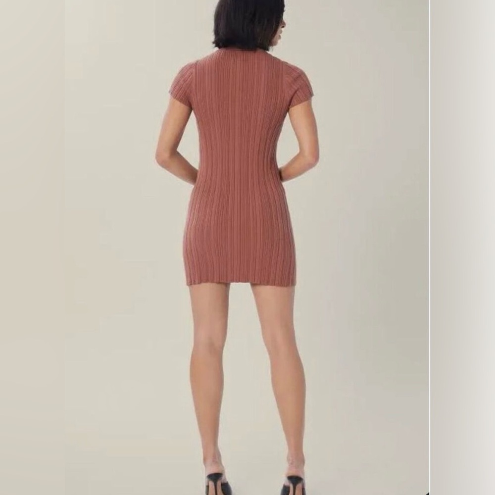 NWT LITA by Ciara ribbed polo dress in cinnamon - Picture 4 of 10